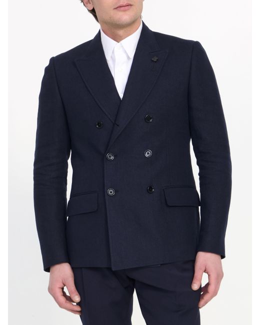Lardini Blue Linen Jacket for men