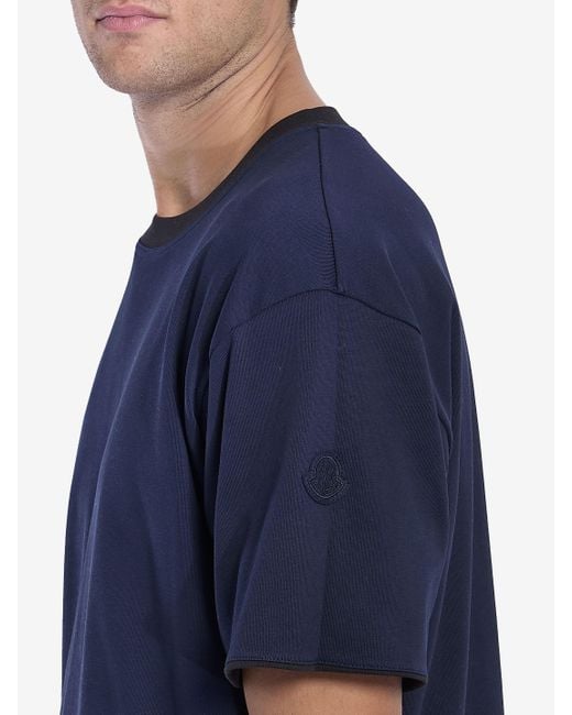 Moncler Blue Reversible T-Shirt for men