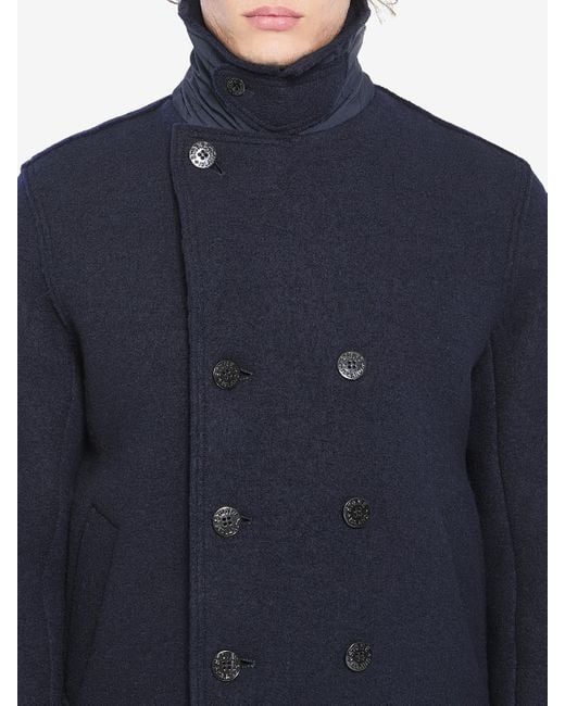 Stone Island Blue Wool Outerwea for men