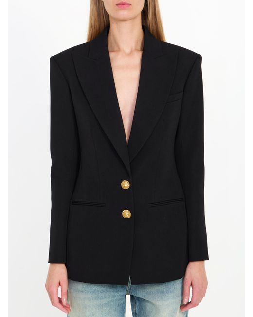 Balmain Virgin Wool Jacket in Black Lyst Australia