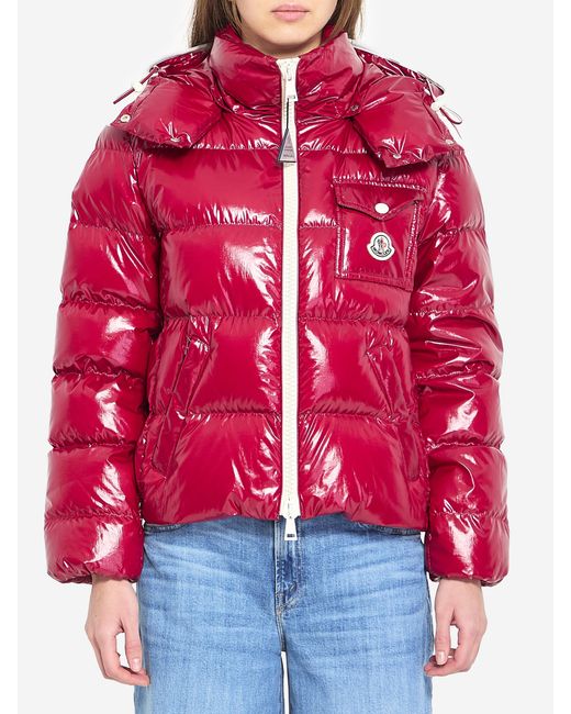 Moncler Red Andro Short Down Jacket
