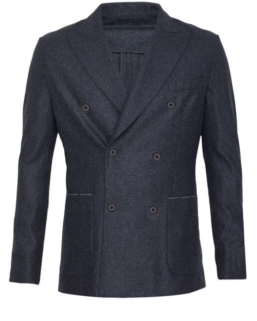Tonello Blue Anthracite Flannel Jacket for men