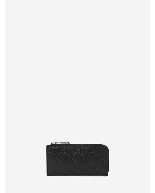 Gucci White Card Holder With Zip for men
