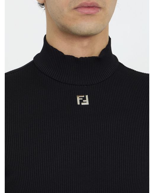 Fendi Black Short-Sleeved Mock Necklace for men