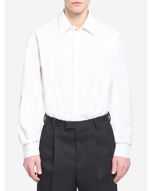 Burberry White Cotton Shirt for men