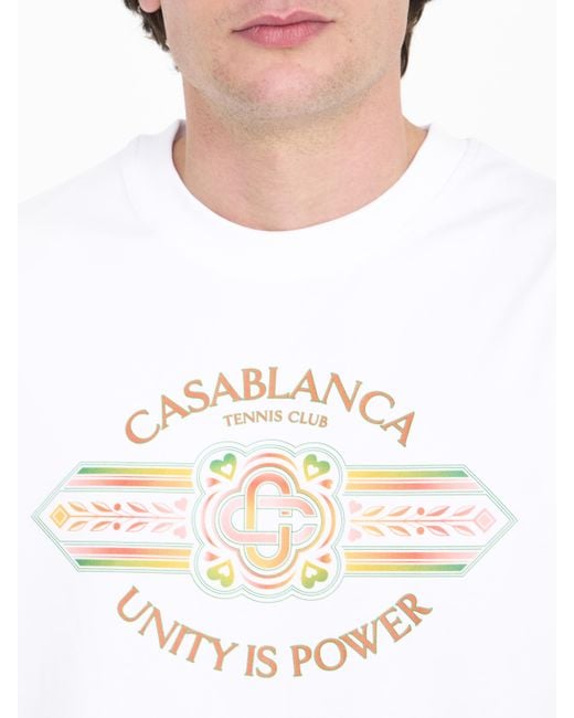 Casablancabrand White Unity Is Power Tshirt for men