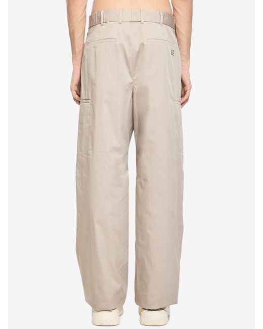 Fendi Natural Straight Cargo Trousers for men