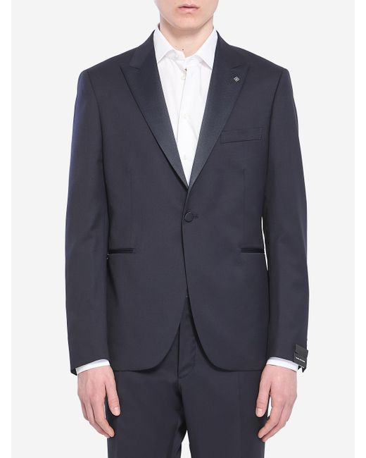 Tagliatore Blue Virgin Wool Twopiece Suit for men