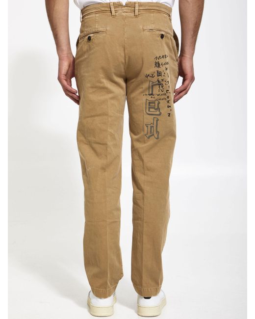 Incotex Natural Camel Cotton Trousers for men