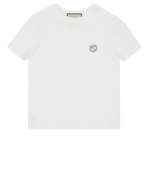 Gucci White Tshirt With Interlocking G