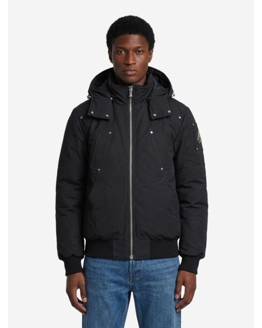 Moose Knuckles Black Padded Ballistic Bomber Jacket for men