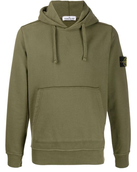Stone Island Green Compass Badge Hoodie for men