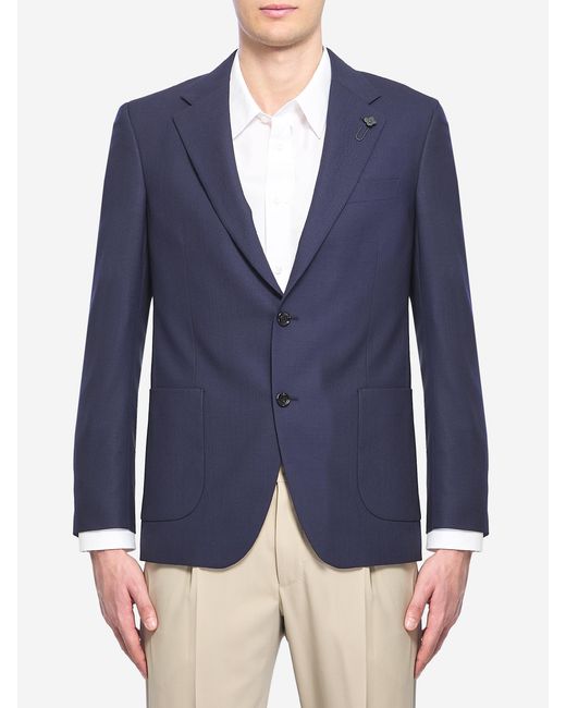 Lardini Blue Pure Virgin Wool Jacket for men