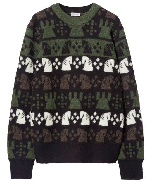 Burberry Black Chess Pattern Sweater for men