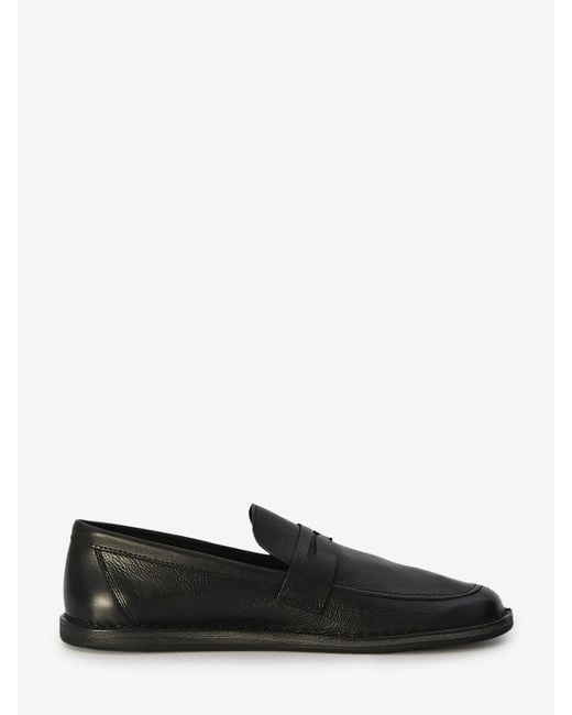 The Row Black Cary Loafers