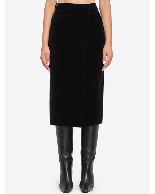 Saint Laurent Black Wrap Skirt