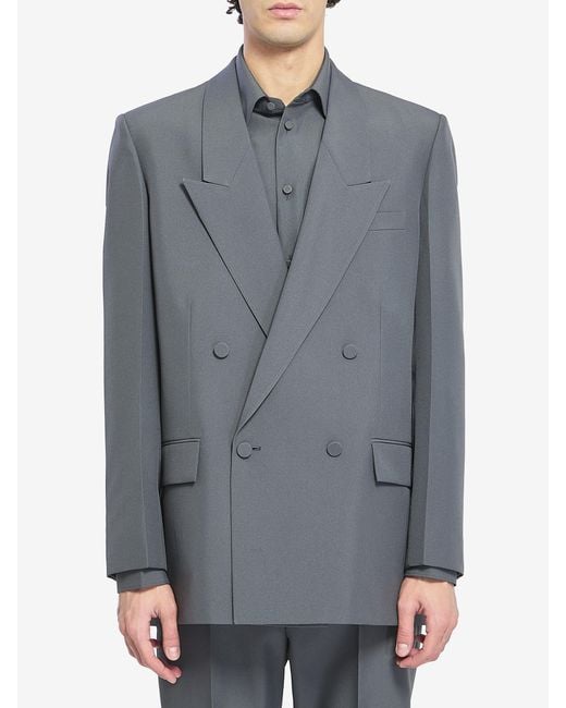 Gucci Gray Doublebreasted Jacket for men