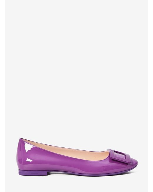 Roger Vivier Purple Gommettine Roundy Ballerinas