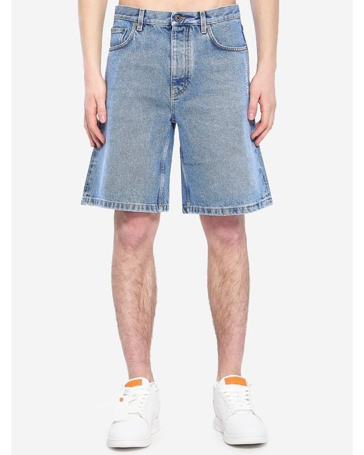 Off-White c/o Virgil Abloh Blue Half Arrows Denim Shorts for men