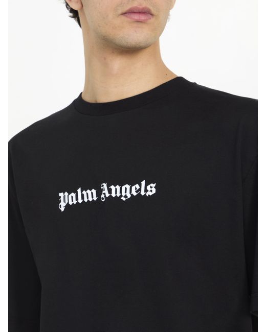 Palm Angels Black Logo Tshirt for men