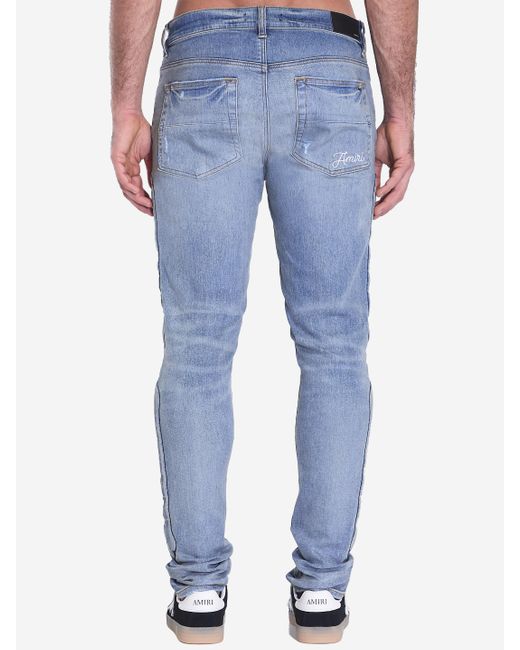 Amiri Blue 3D Bones Jeans for men