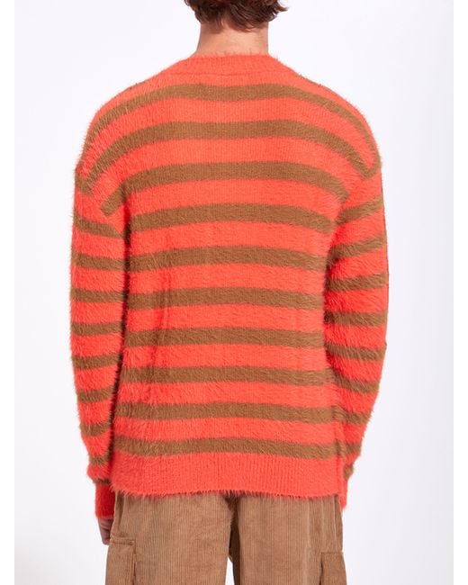 ANDERSSON BELL Orange And Striped Jumper for men