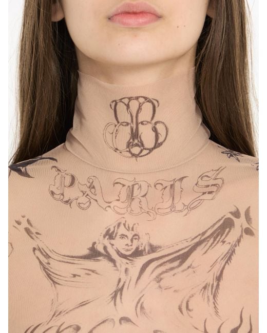 Balenciaga Tattoo Top in Natural | Lyst
