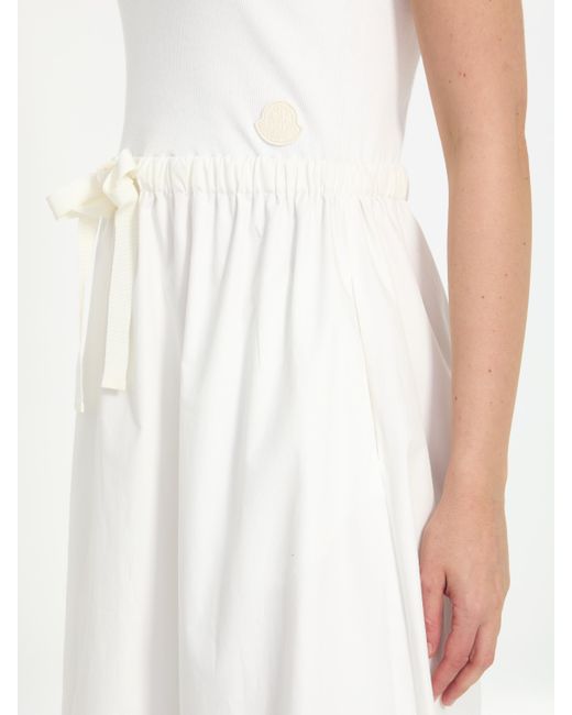 Moncler White Flared Midi Dress