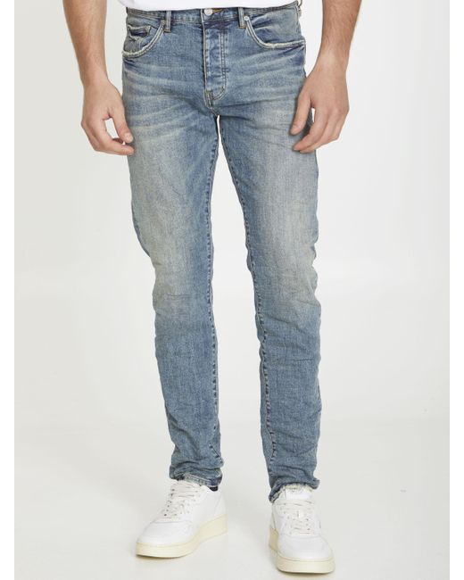 Jeans slim in denim di Purple Brand in Blue da Uomo