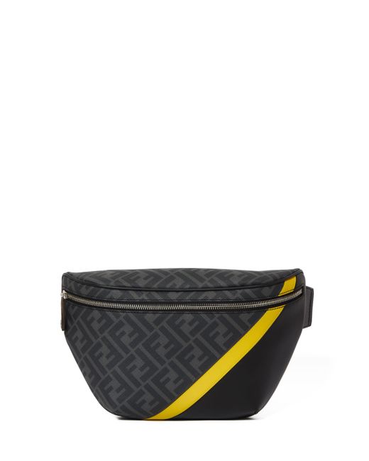 Fendi Gray Ff Fabric Belt Bag for men