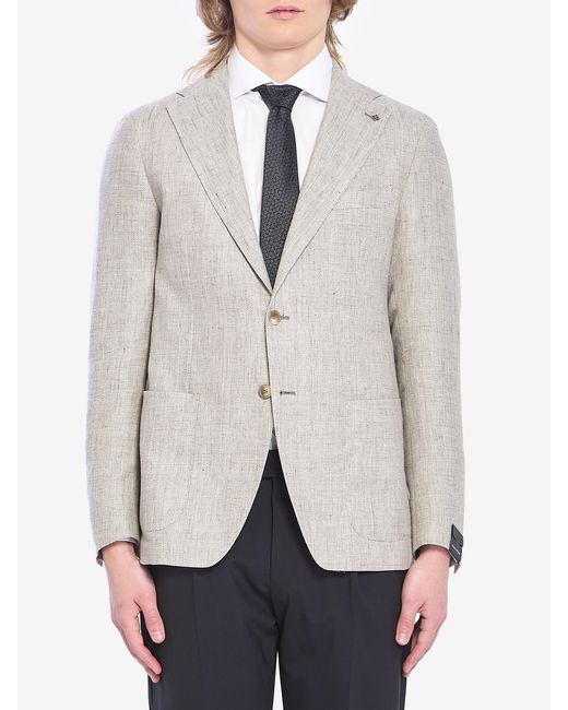 Tagliatore White Linen Wool Jacket for men