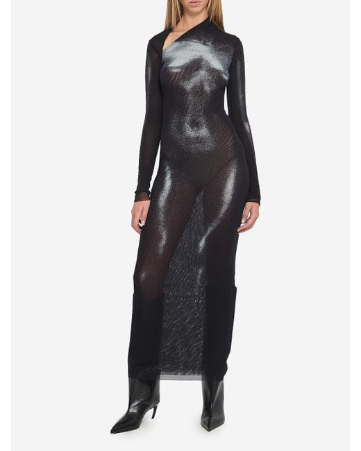 Abito Lungo Body Dust di Jean Paul Gaultier in Black