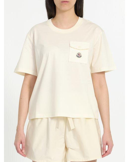 Moncler White Tshirt With Patch Pocket