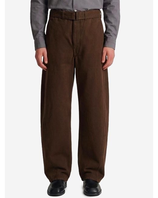 Lemaire Black Twisted Belted Pants for men