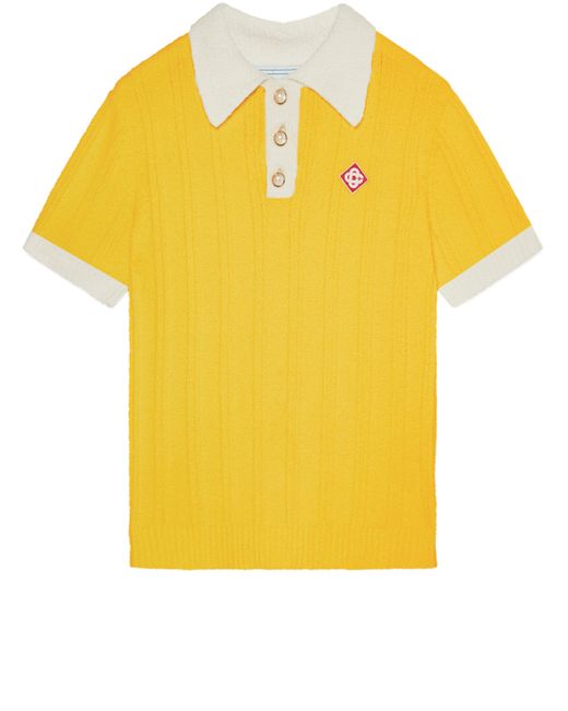 CASABLANCA Yellow Diamond Logo Polo Shirt for men