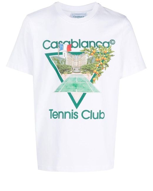 CASABLANCA Blue Tennis Club T-shirt for men