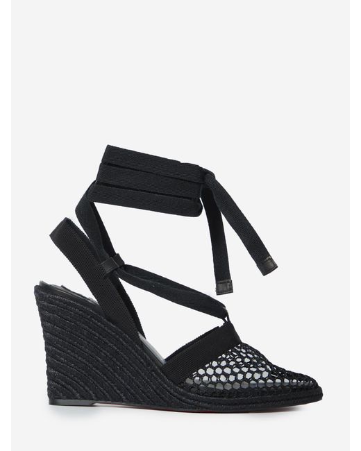 Christian Louboutin Black Toleda Espadrille Sandals