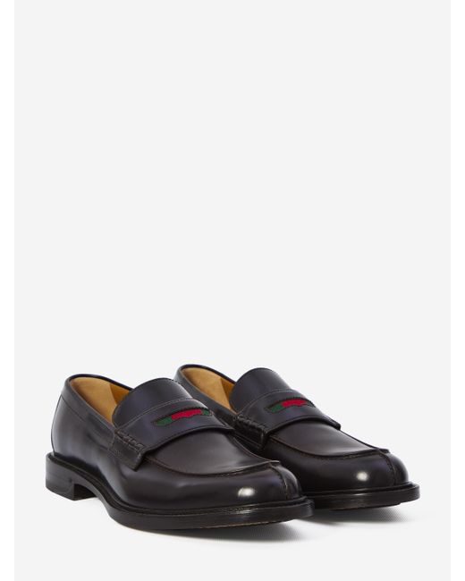 Mocassino Con Dettaglio Web di Gucci in White da Uomo
