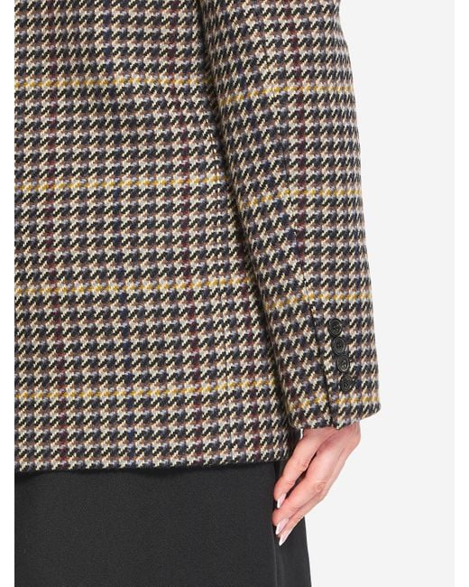 Saint Laurent Gray Checked Wool Jacket