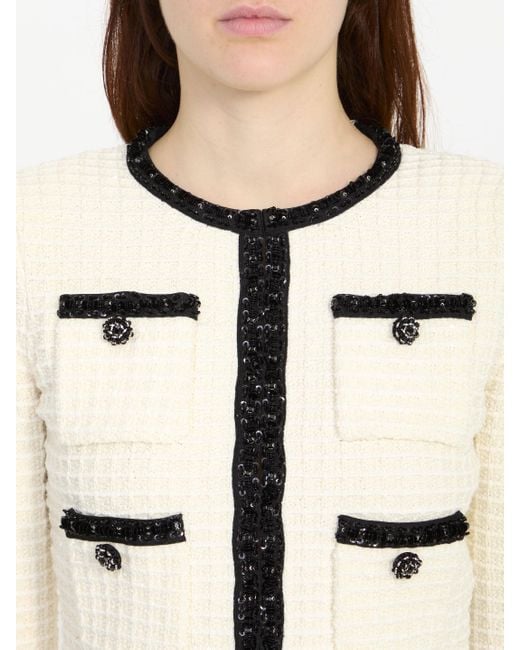 Self-Portrait Natural Textured Knit Jacket