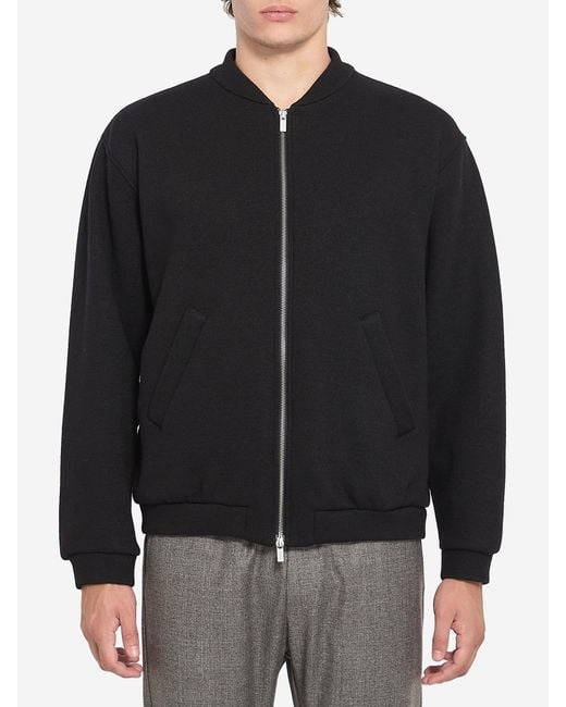 Barena Black Gabier Lanoso Bomber Jacket for men