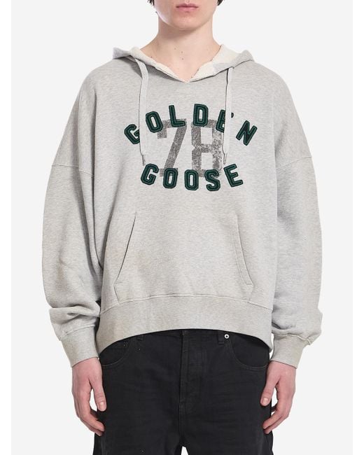 Golden Goose Deluxe Brand Gray Liived-In Effect Hoodie