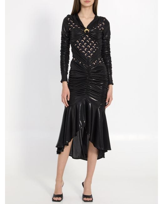 MARINE SERRE Black Regenerated Jersey Dress