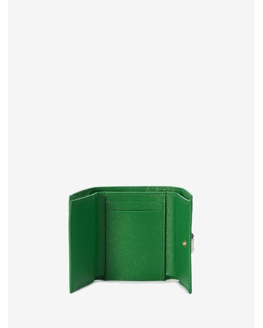 Dolce & Gabbana Green Bi-fold Wallet In Leather
