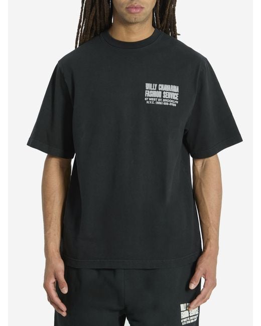 Willy Chavarria Black Fashion Service Tshirt for men