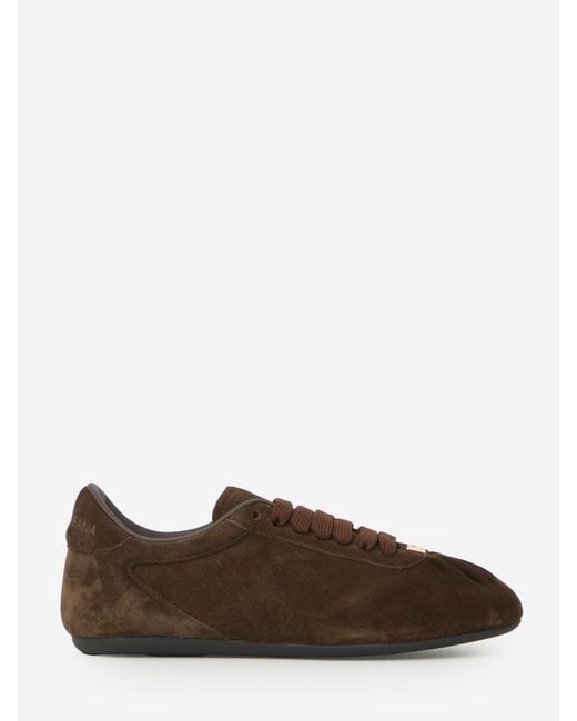 Dolce & Gabbana Brown Lowtop Suede Sneakers