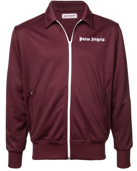 Palm Angels Red Track Jacket Bordeaux for men