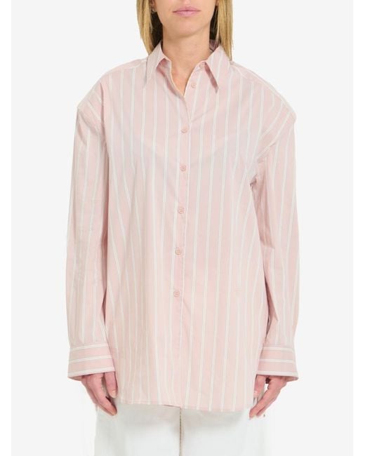 Frankie Shop Pink Oana Padded Shirt