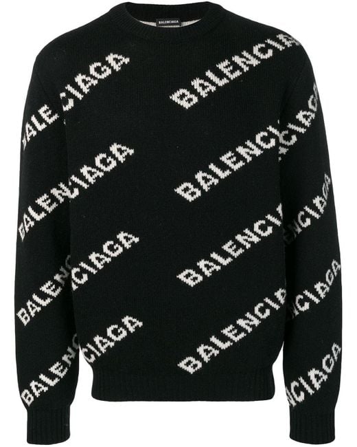 Balenciaga Black Logo Sweater for men