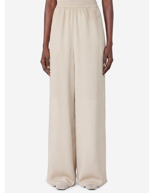 Max Mara Natural Volonta Silk Wide-Leg Pants